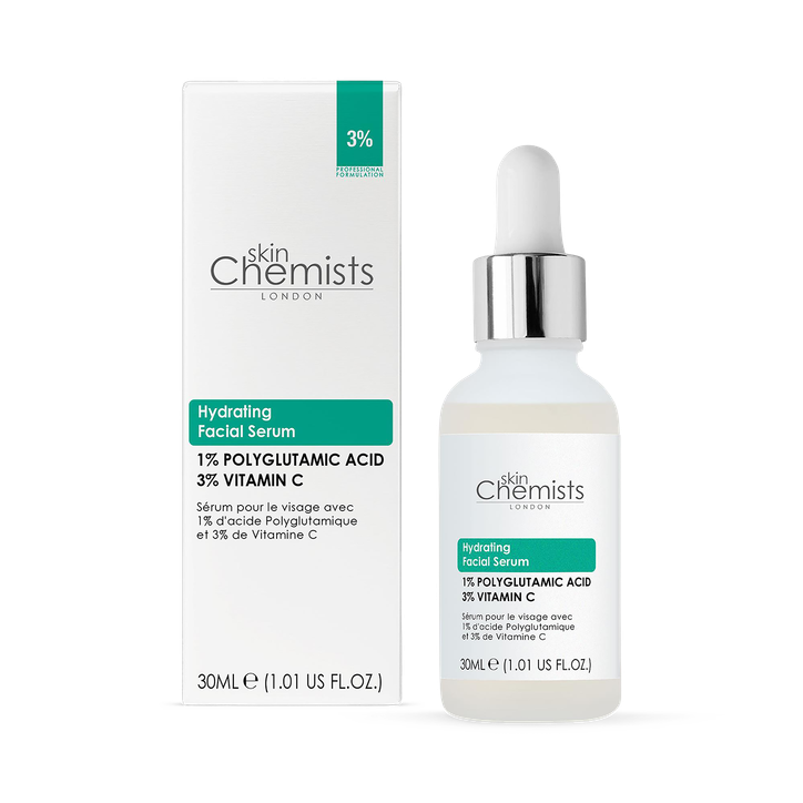 Hydrating Polyglutamic Acid 1%, Vitamin C 3% Facial Serum 30ml