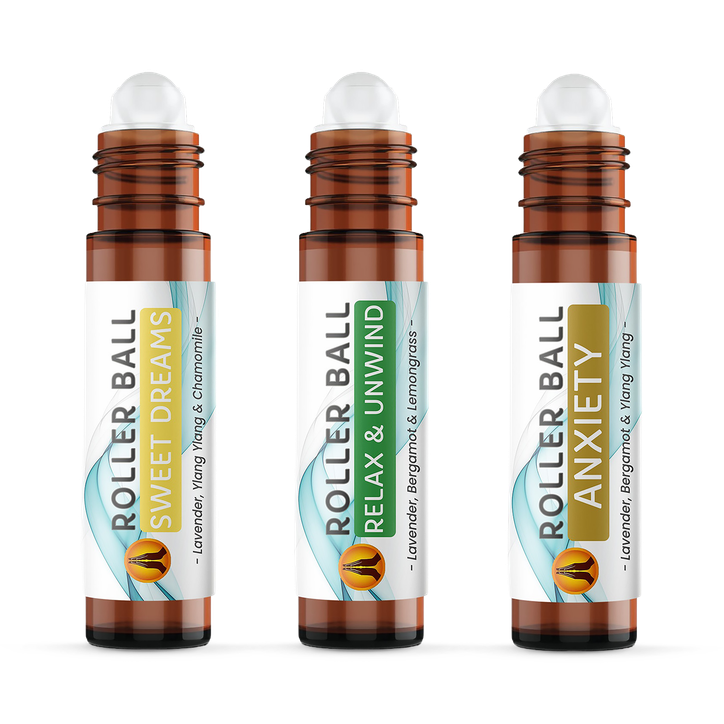 3pk Roller Ball Gift Set - Anxiety Roll On Aromatherapy Essential Oil - 10ml