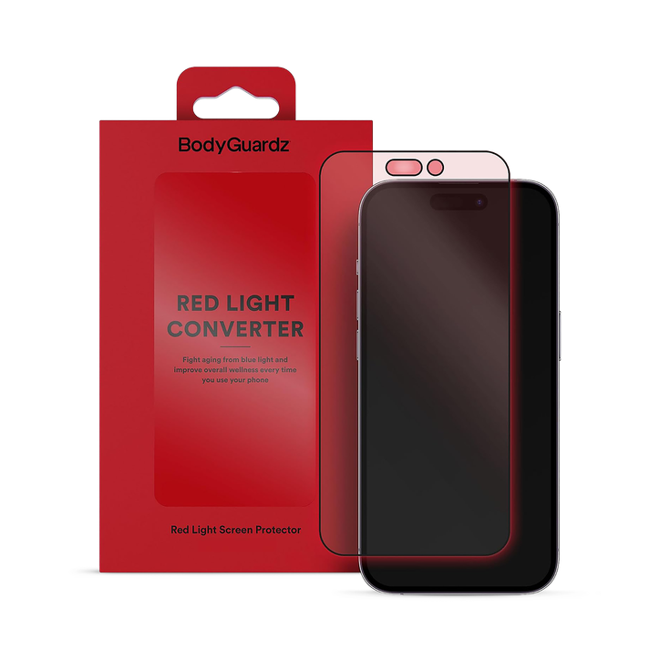 BodyGaurdz Red Light Converter Phone Screen Protector for iPhone 17e/16e/14 Pro/13 Pro/13