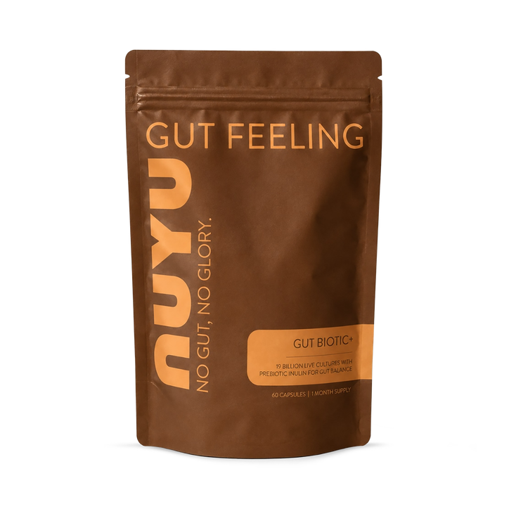 NUYU Gut Biotic+ 19 Billion CFU 7-Strain Probiotic with Inulin 60 Capsules