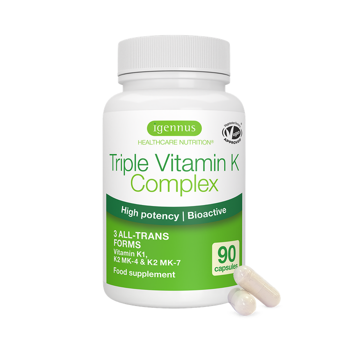 High Strength Vitamin K Complex 2700 mcg, Vitamin K1 & K2 (MK-4 & MK-7), Clean Label, 90 Capsules