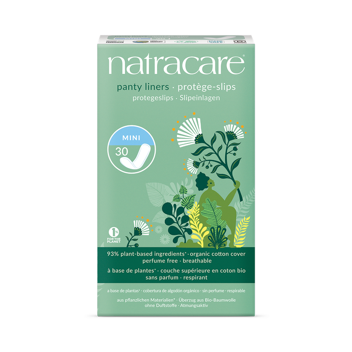 Natracare Panty Liners 30 Count | Mini | Pack of 1