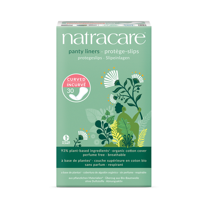 Natracare Panty Liners 30 Count | Curved | Pack of 1