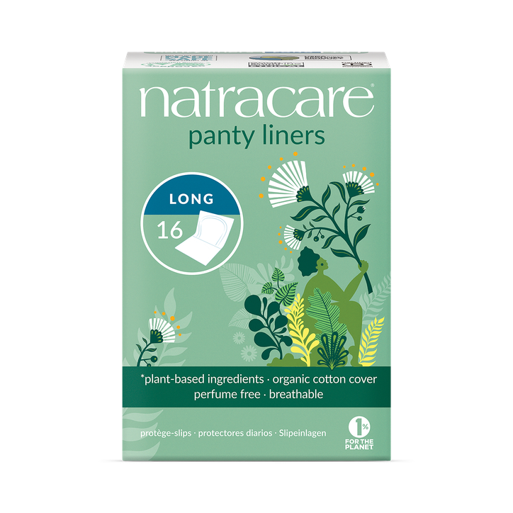 Natracare Panty Liners 16 Count | Individually Wrapped | Long Length | Pack of 1