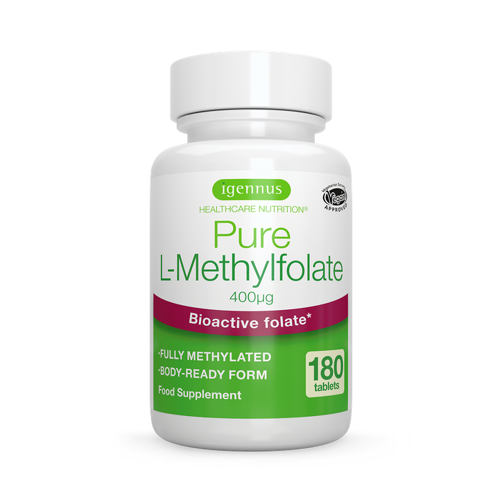 Pure L-Methylfolate 400ug 5-MTHF Vitamin B9 180 Tablets