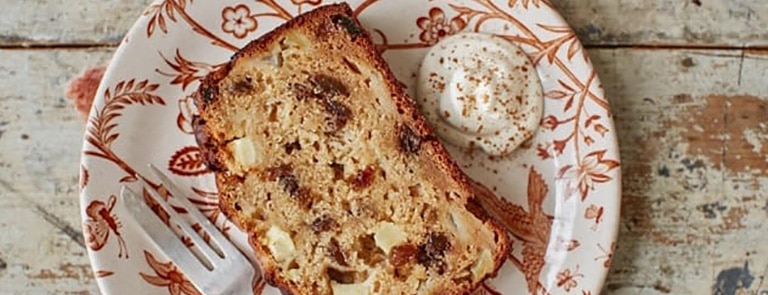 A apple and sultana loaf cake