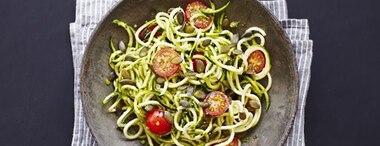 Courgette ‘Spaghetti’ with Nut-Free Spinach Pesto