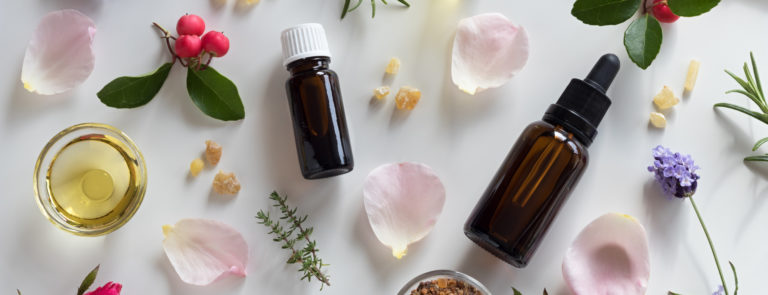 a selection of essential oils used in aromatherapy