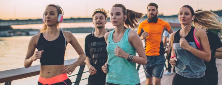 Group of people jogging