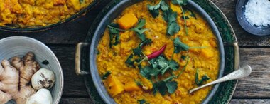Rebel Recipes butternut squash, lentil and spinach curry