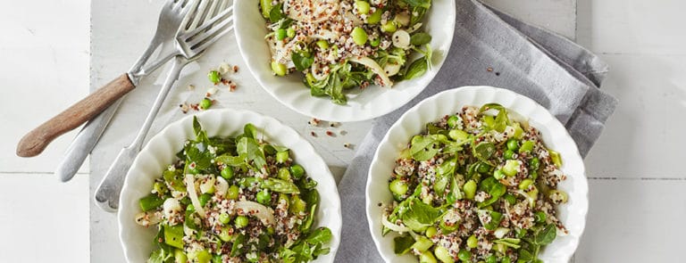 Lazy Weekend Recipes: Warm Green Vegetable Quinoa Salad image