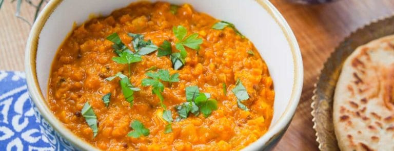 Spiced chickpea and lentil daal