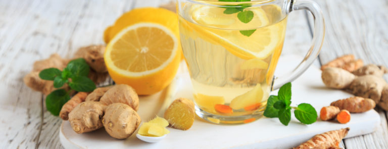 ginger and lemon fruit tea