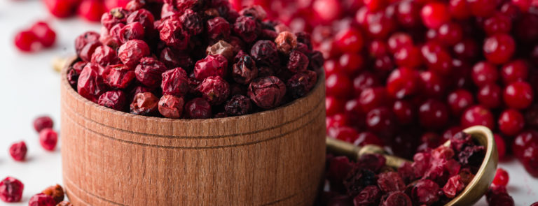 fresh and dried cranberries