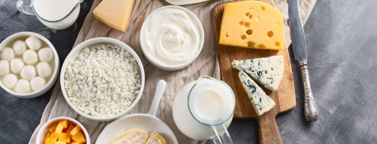 a selection of dairy products that some are intolerant to