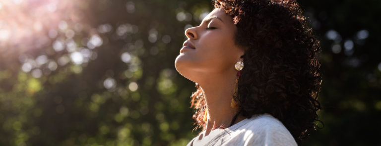 woman practicing mindfulness